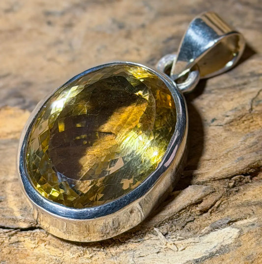 Citrin Edelstein Schmuck Ketten Anhänger facettiert A Qualität - 925er Silber #7415