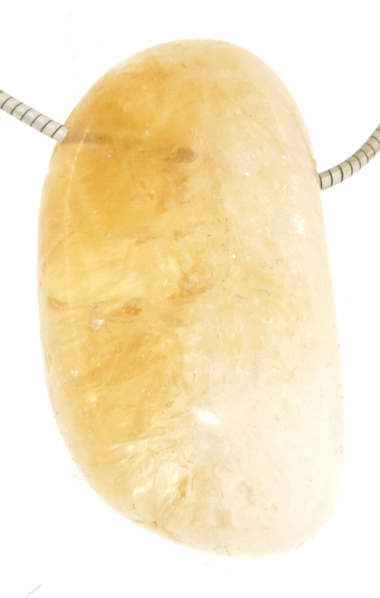 Citrin Edelstein Trommelstein Schmuck Ketten Anhänger - A Qualität #6870