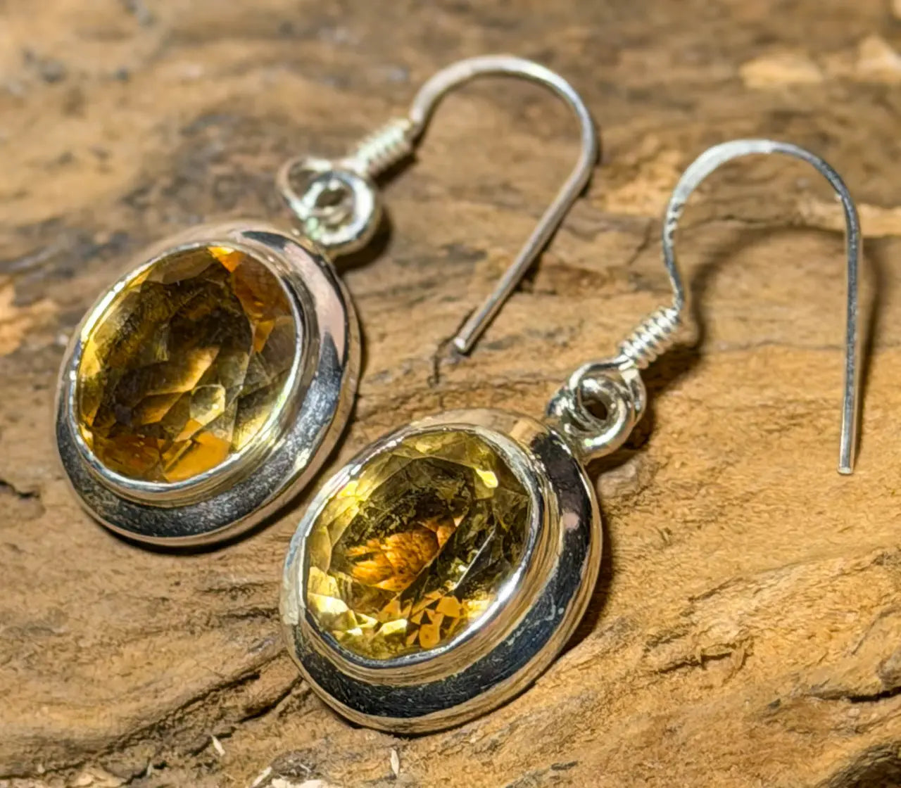 edle Ohrringe aus Citrin - A Qualität - 925er Schmuck Silber #5748