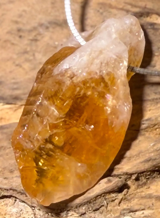 Citrin Rohstein Edelstein Trommelstein Schmuck Ketten Anhänger - A Qualität #5370 - seelensteinchen
