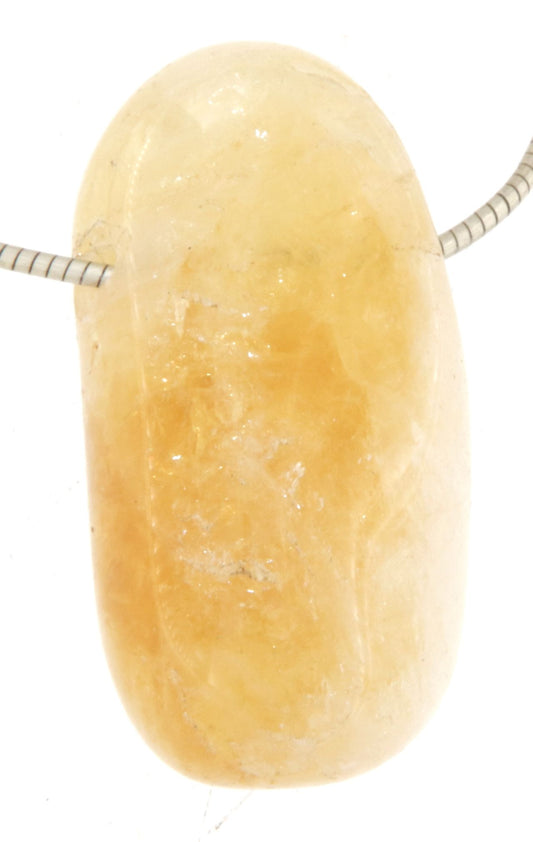 Citrin Edelstein Trommelstein Schmuck Ketten Anhänger - A Qualität #6503