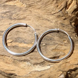 Aretes de aro elegantes de 37 mm – Pendientes de plata de ley 925