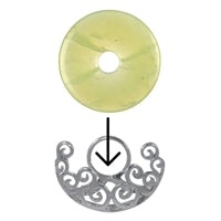 Donutverzierung - Donuthalter Paisley 925er Silber für Donut 30mm #ms0102