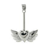 Donuthalter "Geflügeltes Herz" Silber - für 30 - 40mm Donut 925er Silber #s0005