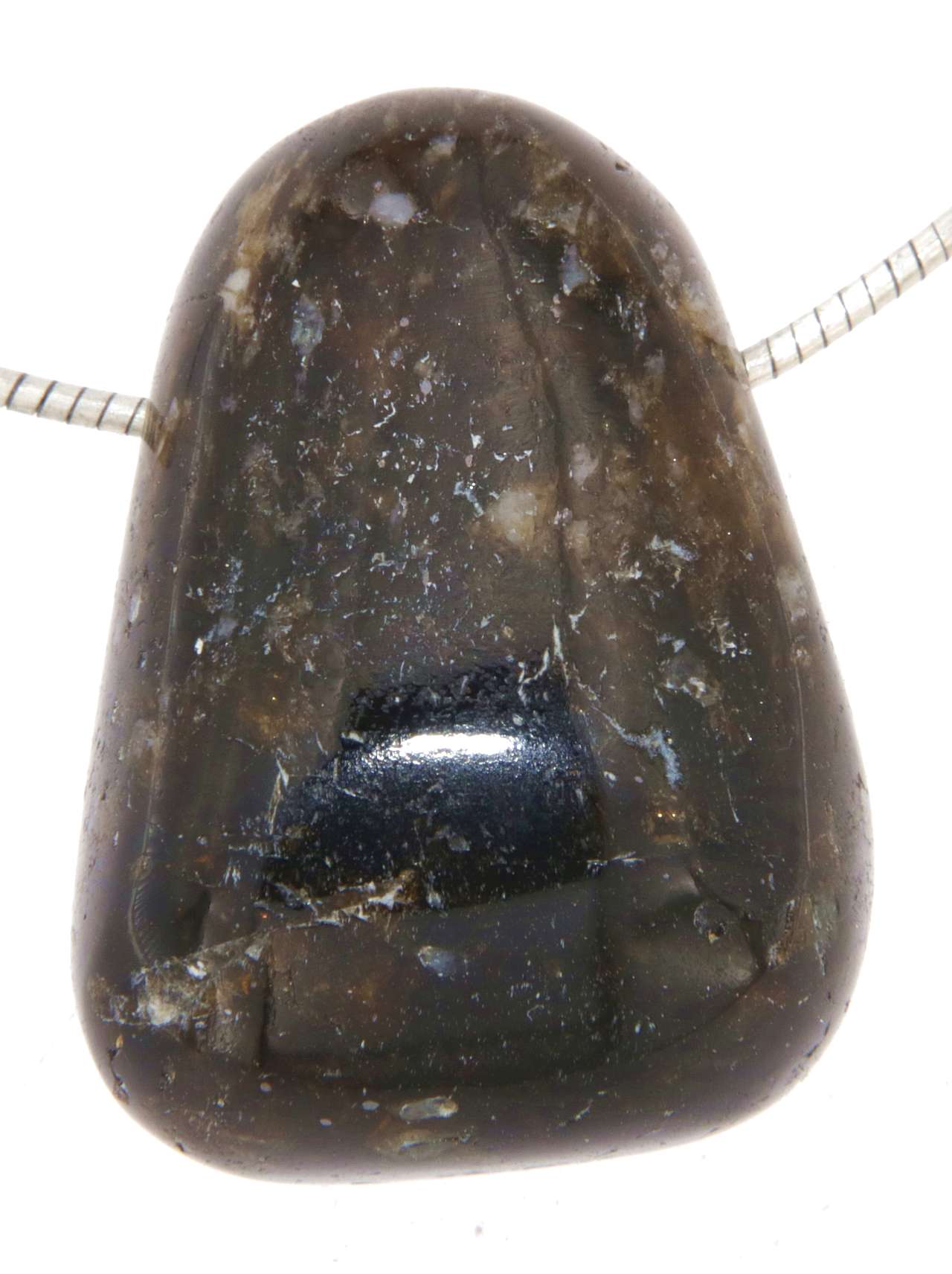 edler Dravit - brauner Turmalin Trommelstein Schmuck Anhänger - Edelstein A Qualität #5250