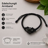 Edelschungit Schmuck Armband geknotet – verstellbar ab 15 cm