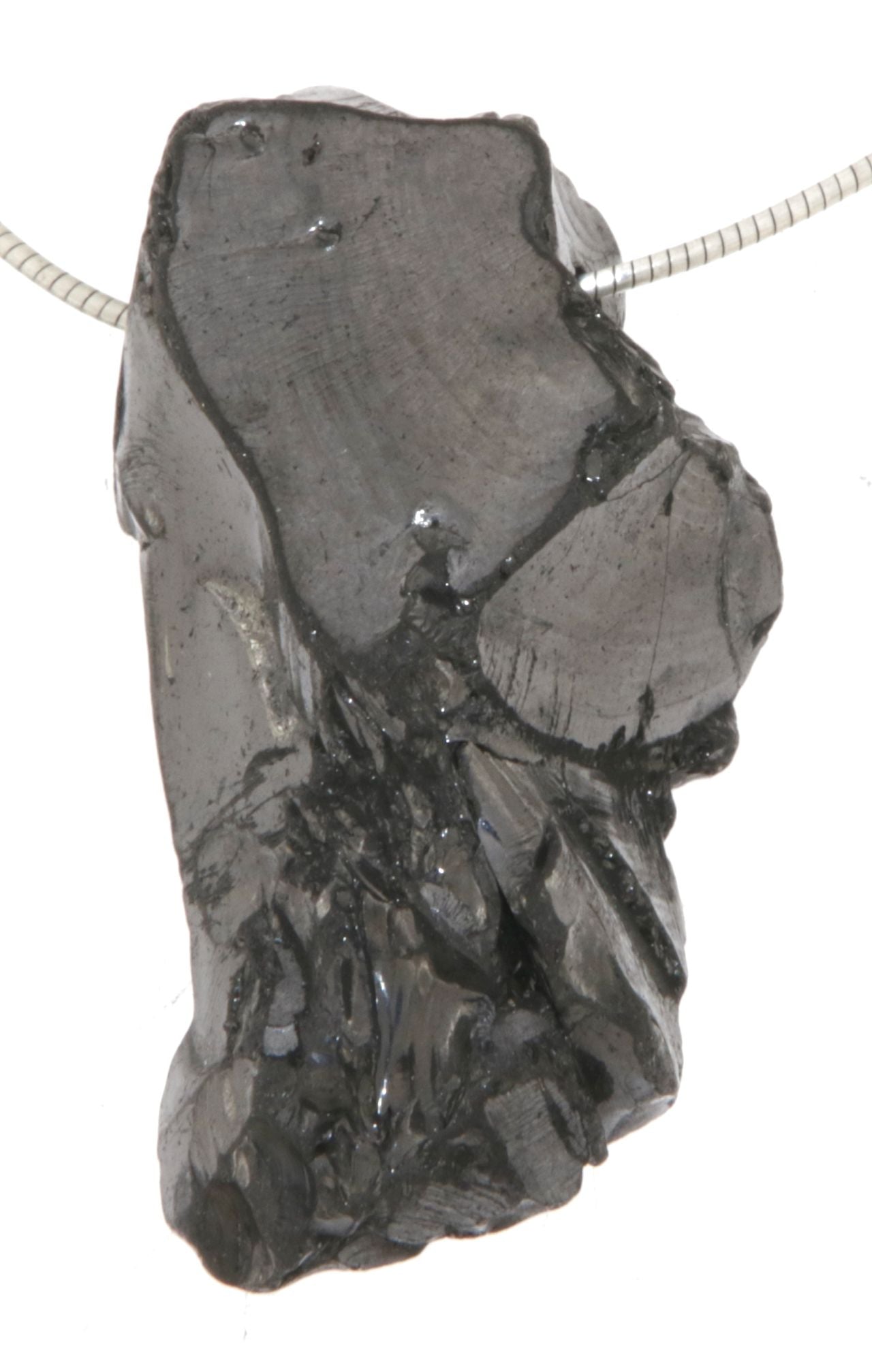 Edelschungit Trommelstein Schmuck Ketten Anhänger - Edelstein A Qualität #0457