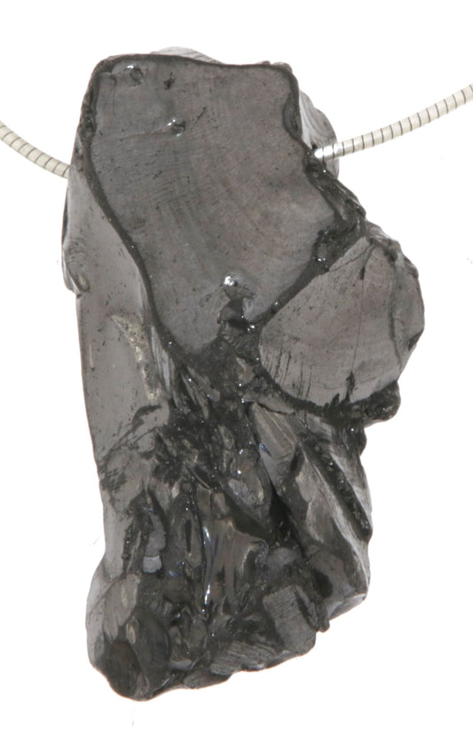 Edelschungit Trommelstein Schmuck Ketten Anhänger - Edelstein A Qualität #0457