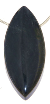 Hawk's Eye Navette Jewelry Chain Pendant - Gemstone - Tumbled Stone - A Quality #2534