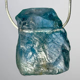 blauer Fluorit Rohstein Kristall Edelstein Schmuck Ketten Anhänger - A Qualität #6986