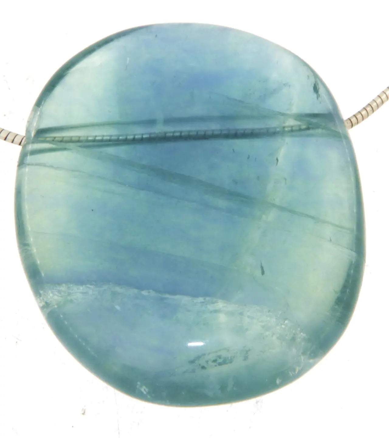 Sonderqualität blauer Fluorit Trommelstein Edelstein Schmuck Ketten Anhänger #7010