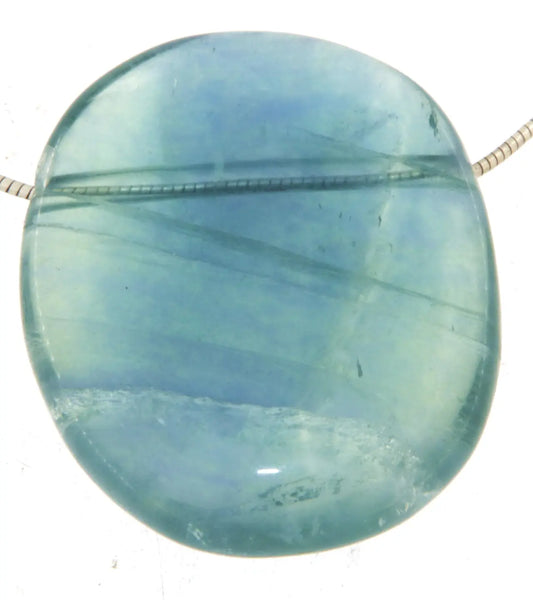 Sonderqualität blauer Fluorit Trommelstein Edelstein Schmuck Ketten Anhänger #7010