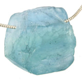 Fluorita azul, piedra rodada, gema, joya, colgante para collar #0042