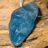 blauer Fluorit Rohstein Kristall Edelstein Schmuck Ketten Anhänger - A Qualität #6984