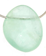 Colgante de piedra rodada de fluorita verde, gema, joya, para collar - Calidad A - #0041