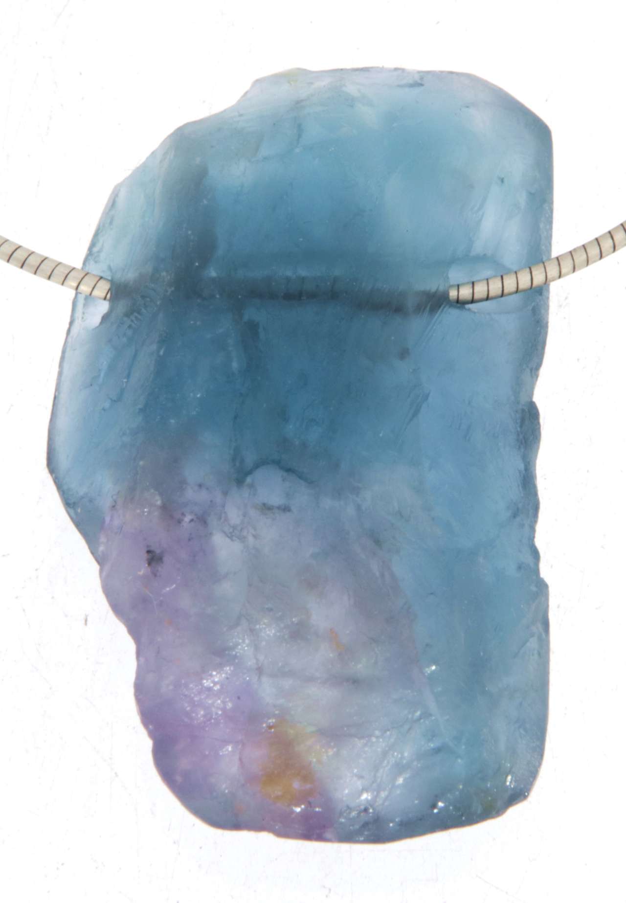 blauer Fluorit Trommelstein Edelstein Schmuck Ketten Anhänger - A Qualität #6978