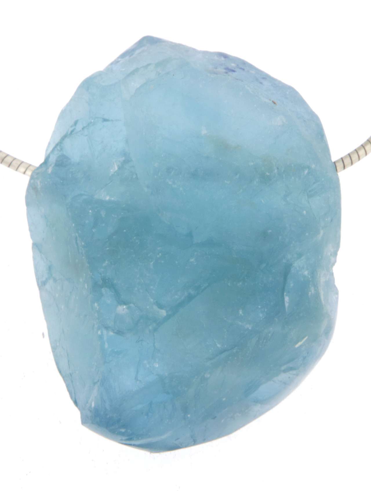 blauer Fluorit Rohstein Kristall Edelstein Schmuck Ketten Anhänger - Sonderqualität #6976