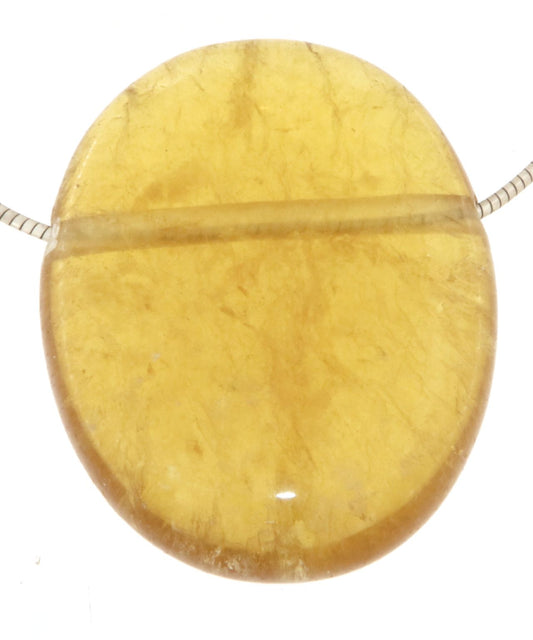 gelber Fluorit Trommelstein Schmuck Ketten Anhänger - Edelstein A Qualität #6256