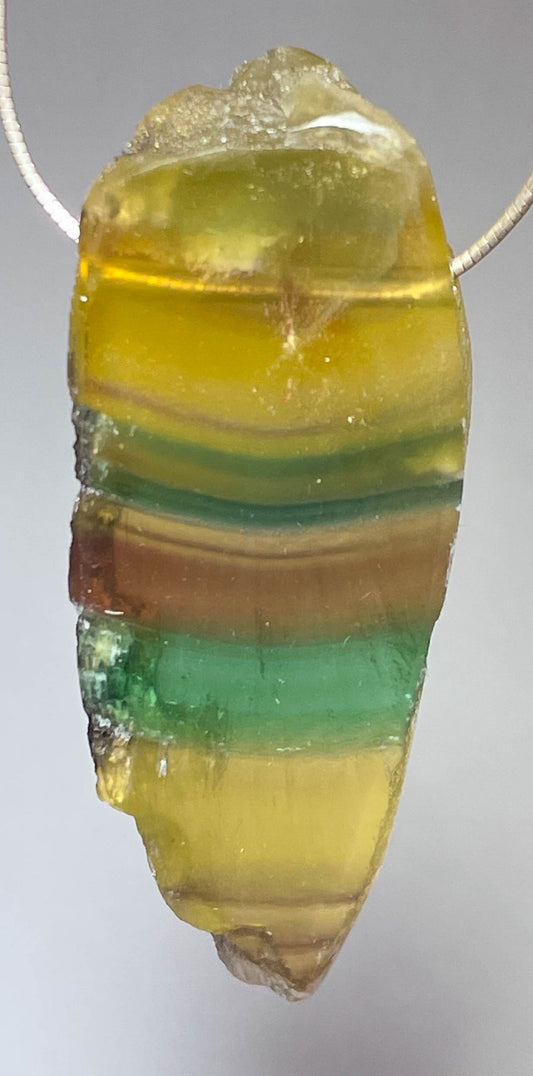 Regenbogen Fluorit Trommelstein Edelstein Schmuck Ketten Anhänger #7218