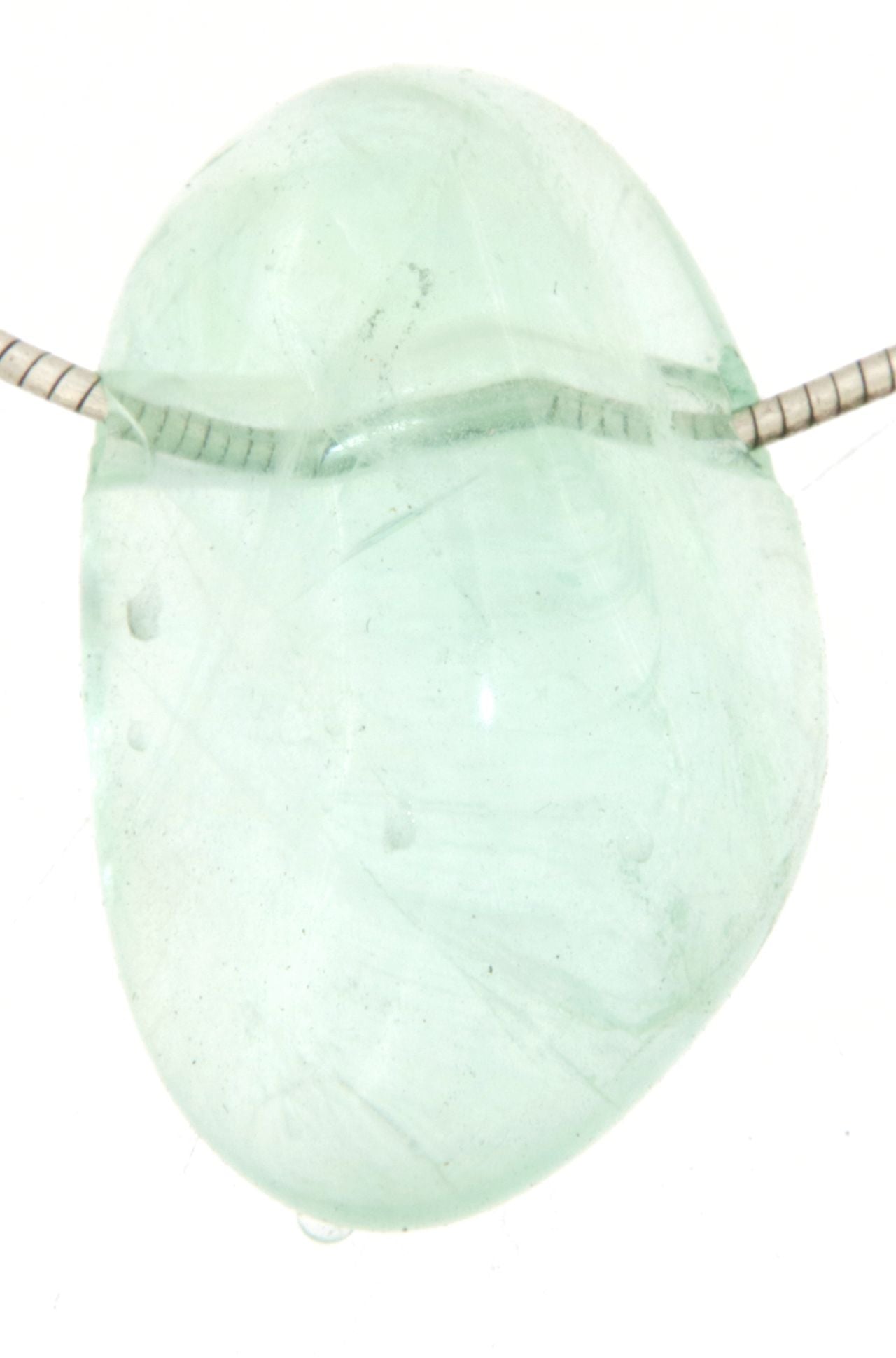 grüner Fluorit Trommelstein Schmuck Ketten Anhänger - Edelstein A Qualität #6258
