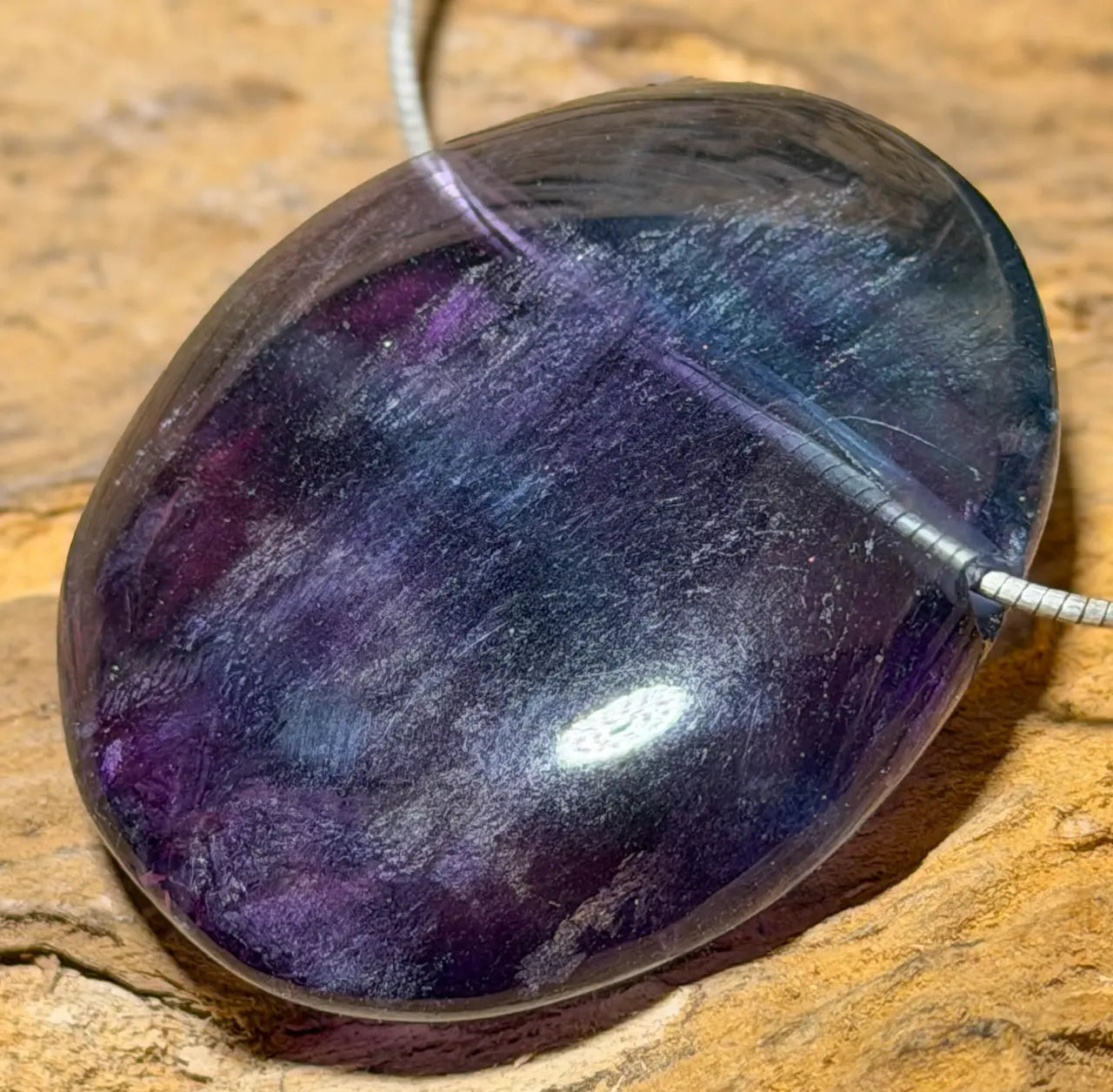 Fluorit Trommelstein Edelstein Schmuck Ketten Anhänger - A Qualität #5916 - seelensteinchen