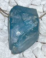 blauer Fluorit Rohstein Kristall Edelstein Schmuck Ketten Anhänger - A Qualität #6986