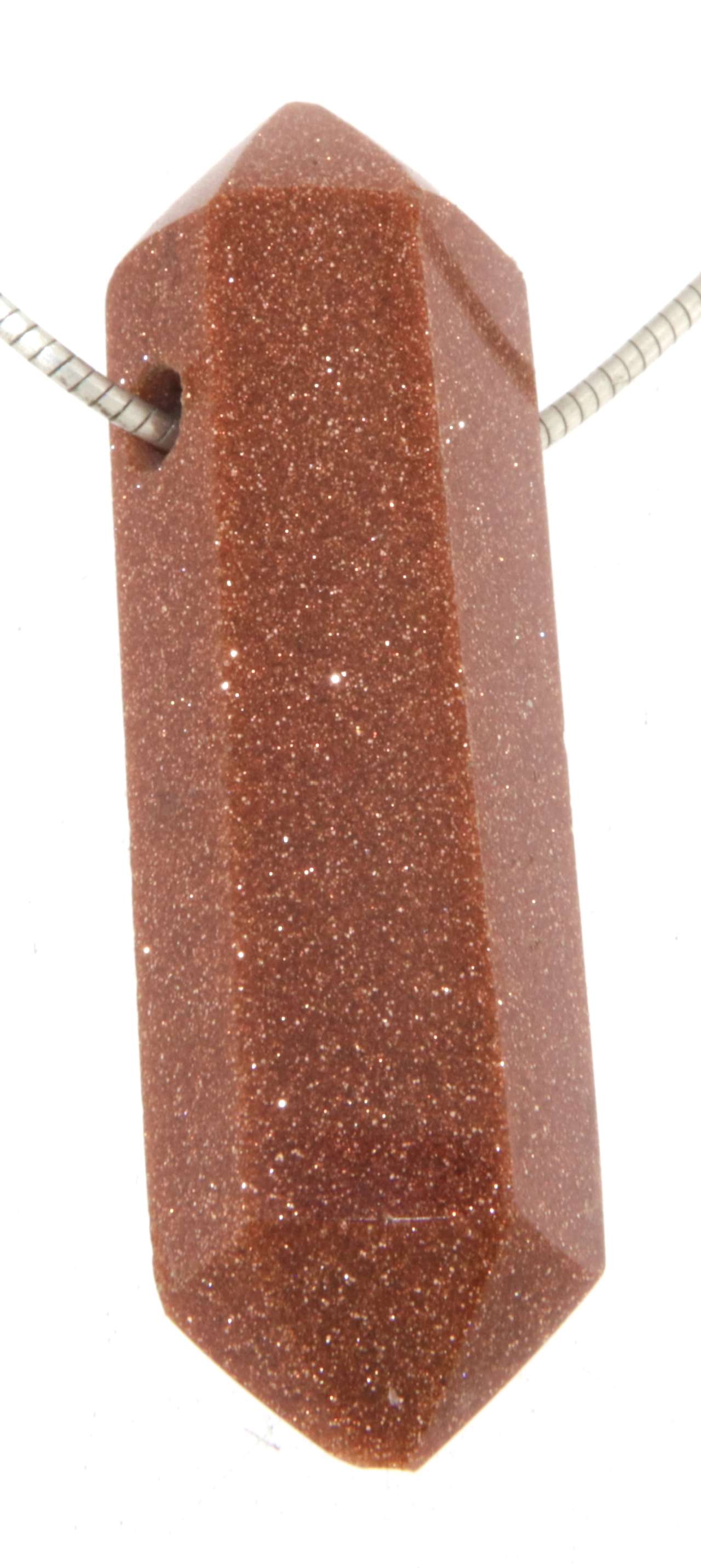Goldfluss Trommelstein Edelstein Schmuck Ketten Anhänger - A Qualität #6963