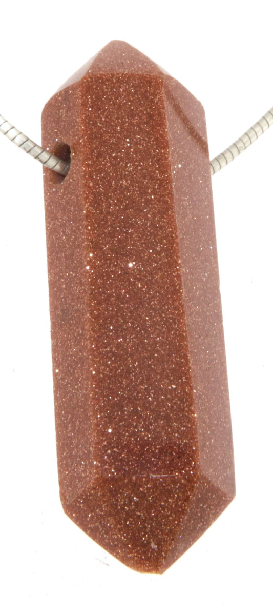 Goldfluss Trommelstein Edelstein Schmuck Ketten Anhänger - A Qualität #6963