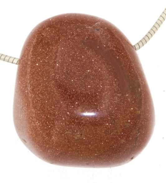 Goldfluss Trommelstein Edelstein Schmuck Ketten Anhänger - A Qualität #6964