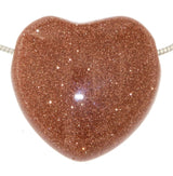 Herz Goldfluss Trommelstein Edelstein Schmuck Ketten Anhänger - A Qualität #6962