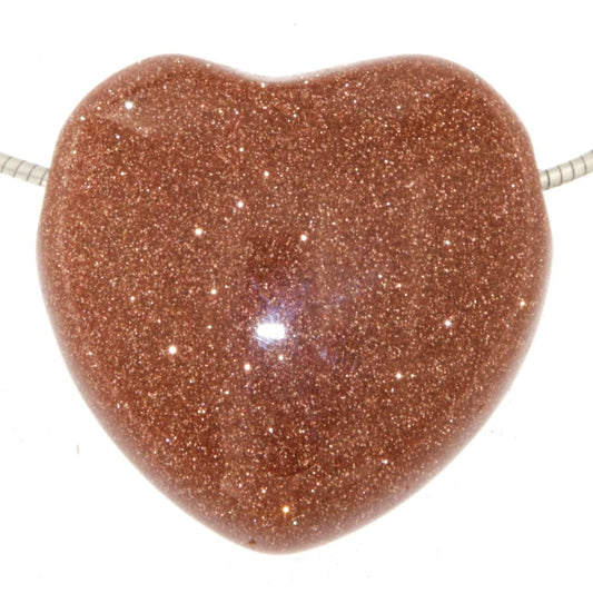 Herz Goldfluss Trommelstein Edelstein Schmuck Ketten Anhänger - A Qualität #6962
