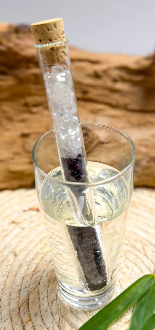 Edelsteinwasser Stab Granat Mischung - Wassersteine - Wasser energetisieren - seelensteinchen