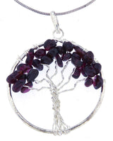 Lebensbaum Anhänger mit Granat - Edelstein - Baum des Lebens - A Qualität - Schmuck mit 925er Silber versilbert #6736