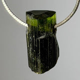 Turmalina verde - Joyas Verdigolith Colgante de piedra rodada - Colgante de gema de calidad A #7166