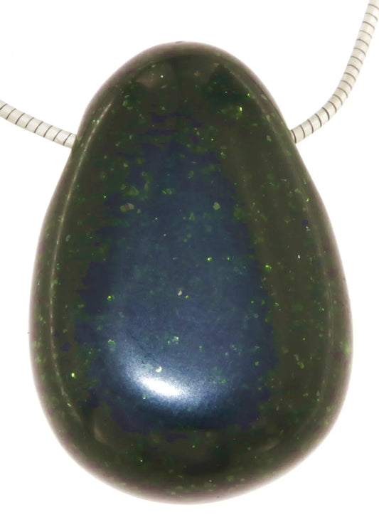 Grünfluss Trommelstein Edelstein Schmuck Ketten Anhänger - A Qualität #2533