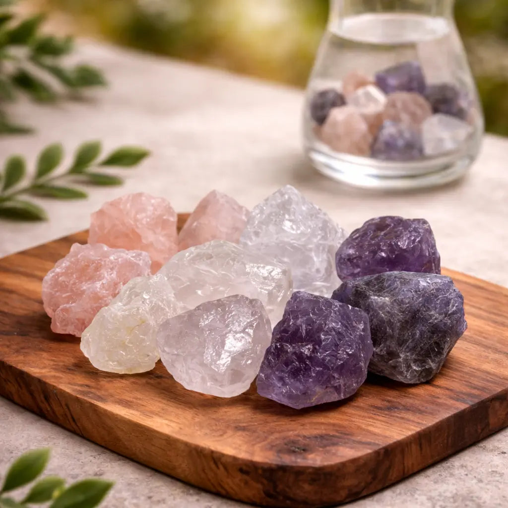 grundmischung-amethyst-rosenquarz-bergkristall-edelsteinwasser-wassersteine-energetisieren-direktmethode-geschenk-seelensteinchen