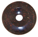 schwarzer Heliotrop Donut - PI Scheibe - Edelstein Schmuck Ketten Anhänger 40mm - A Qualität #7257