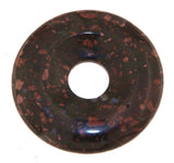schwarzer Heliotrop Donut - PI Scheibe - Edelstein Schmuck Ketten Anhänger 30mm - A Qualität #7256