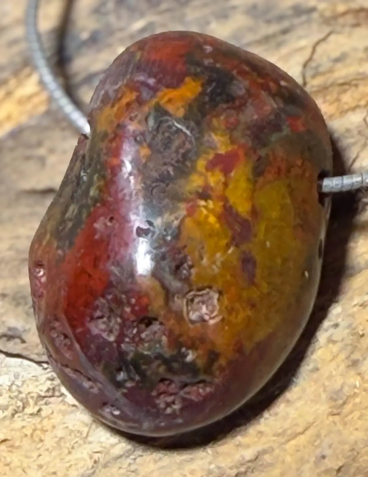 Heliotrop Trommelstein Edelstein Schmuck Ketten Anhänger - A Qualität #6456
