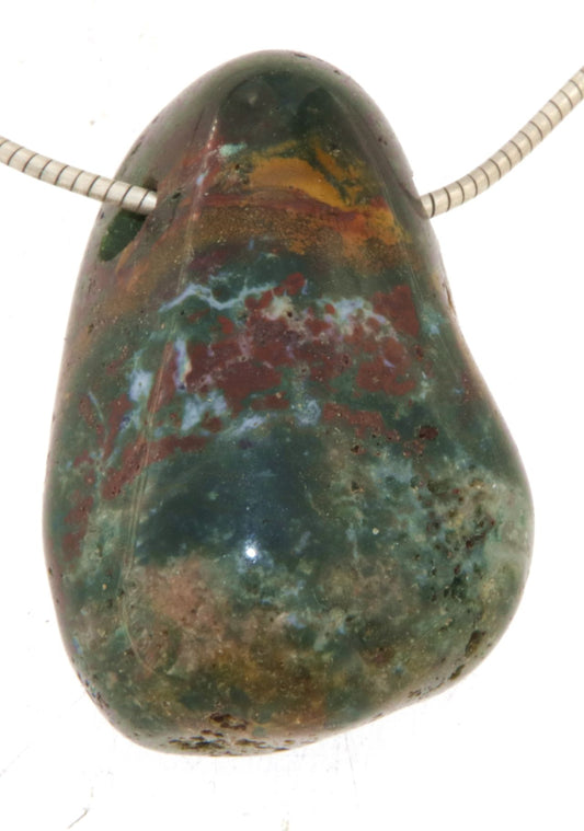 Heliotrop Trommelstein Edelstein Schmuck Ketten Anhänger - A Qualität #6454