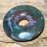 Donut de Heliotropo - Disco PI - Joyería de piedras preciosas Colgante de collar 30mm - Calidad A #7184