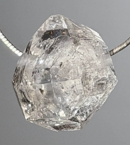 Herkimer "Diamant" Quarz Trommelstein Schmuck Ketten Anhänger - Edelstein A Qualität #7130