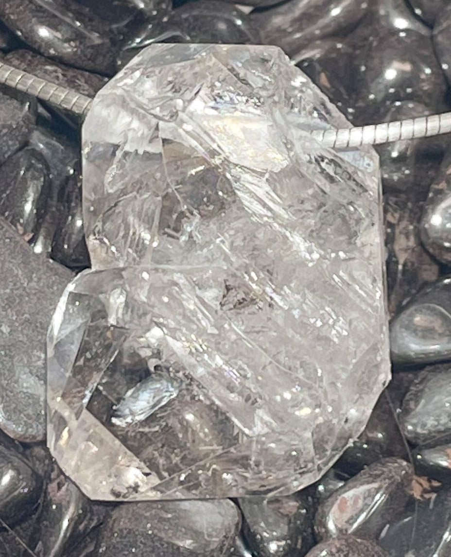 Herkimer "Diamant" Quarz Trommelstein Schmuck Ketten Anhänger - Edelstein A Qualität #6699