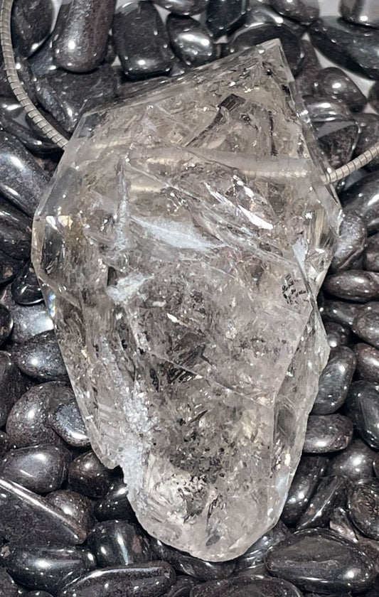 XL Herkimer "Diamant" Quarz Trommelstein Schmuck Ketten Anhänger - Edelstein A Qualität #7133
