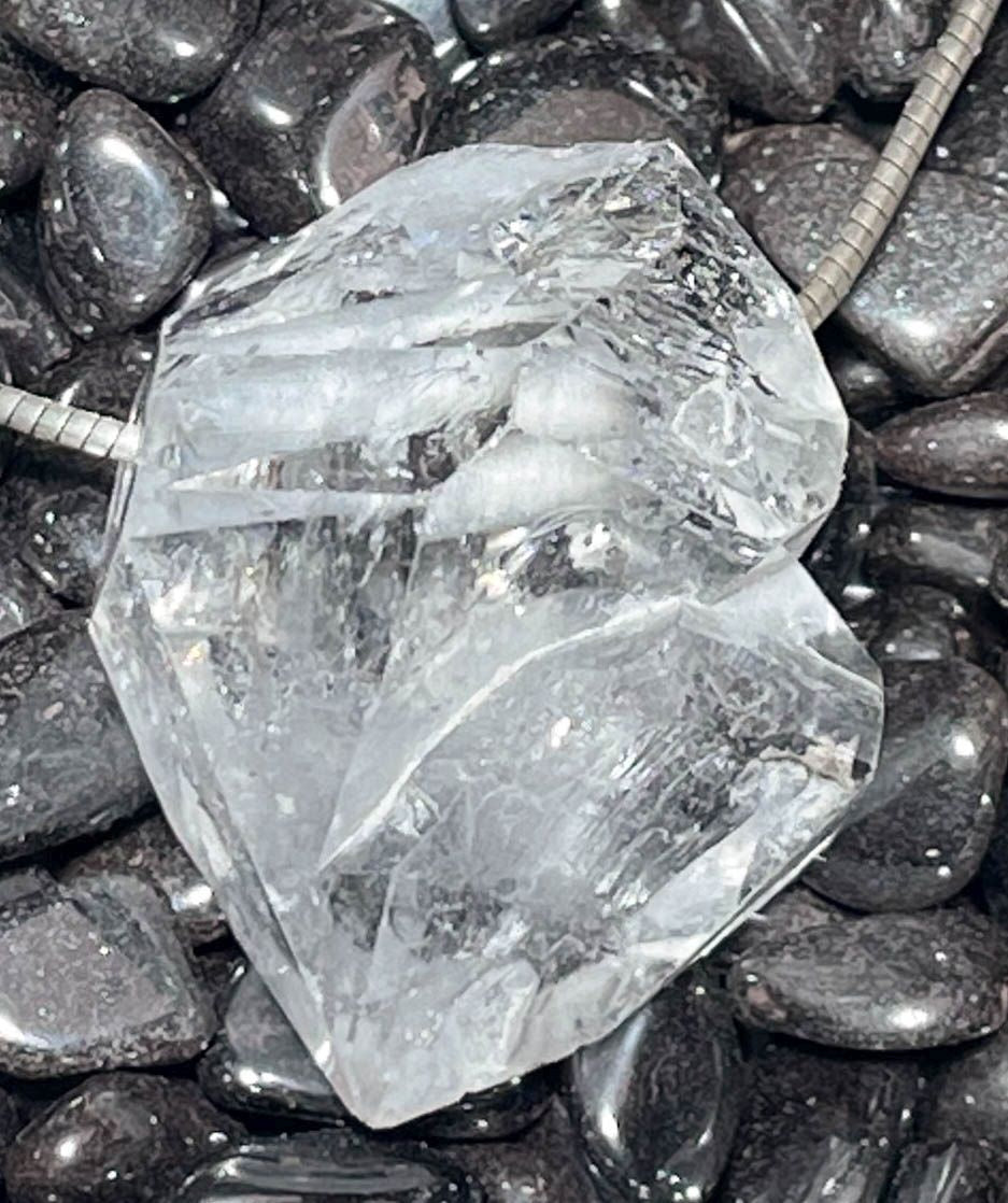 Herkimer "Diamant" Quarz Trommelstein Schmuck Ketten Anhänger - Edelstein A Qualität #7132