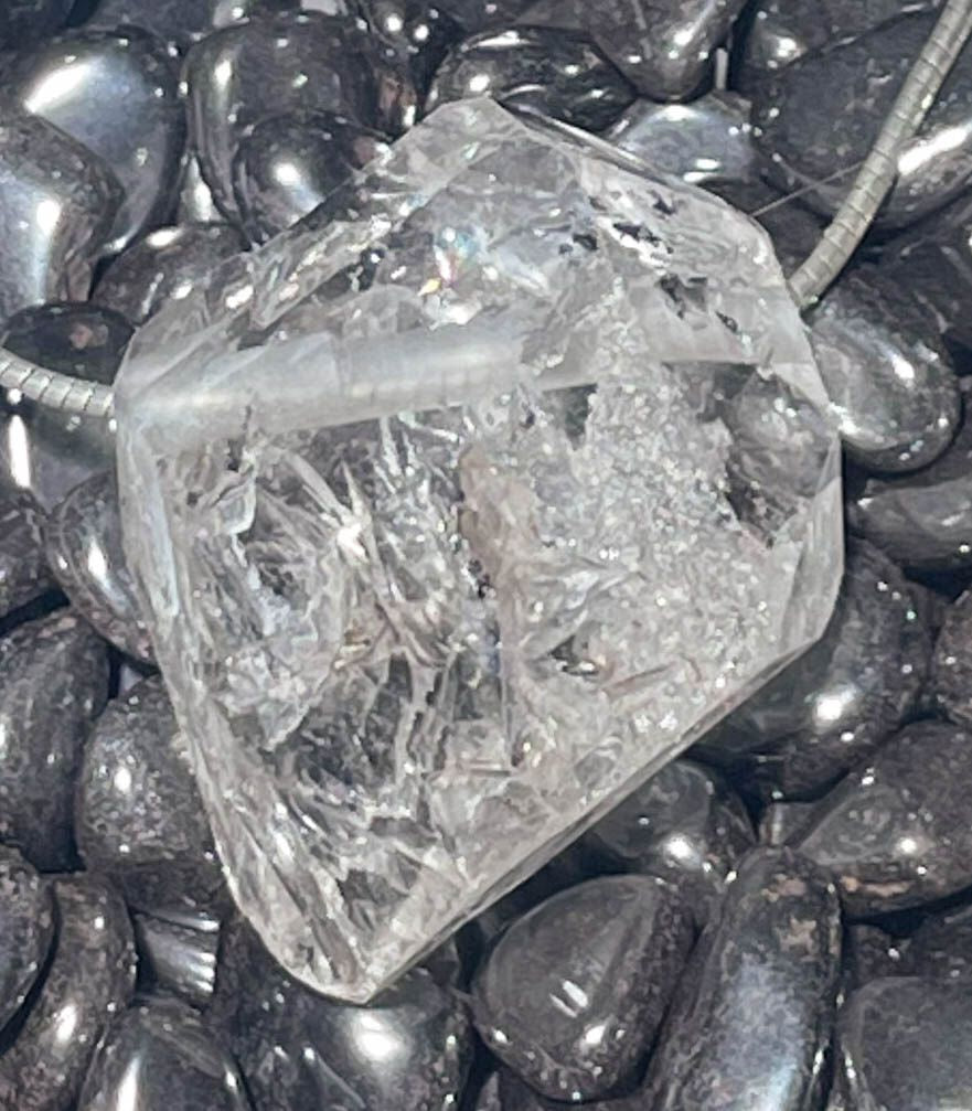 Herkimer "Diamant" Quarz Trommelstein Schmuck Ketten Anhänger - Edelstein A Qualität #7128