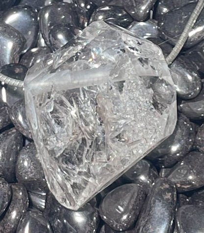 Herkimer "Diamant" Quarz Trommelstein Schmuck Ketten Anhänger - Edelstein A Qualität #7128