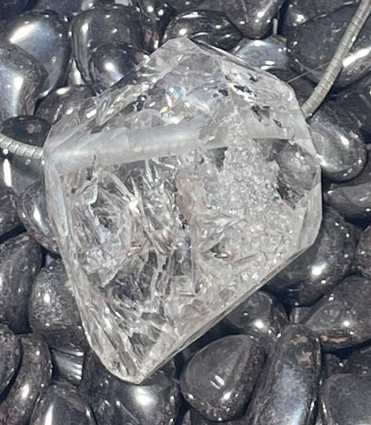 Herkimer "Diamant" Quarz Trommelstein Schmuck Ketten Anhänger - Edelstein A Qualität #7128