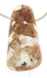 Hessonite Tumbled Stone Gemstone Jewelry Necklace Pendant - A Quality #0524