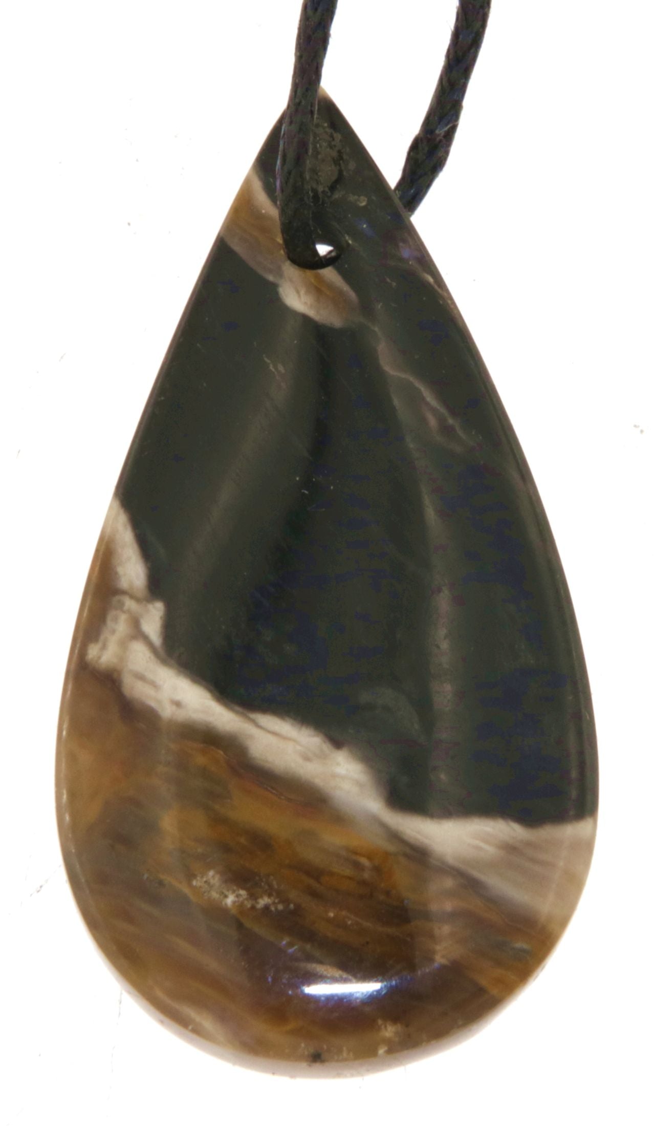 versteinertes Holz Trommelstein Edelstein Schmuck Ketten Anhänger - A Qualität #3085